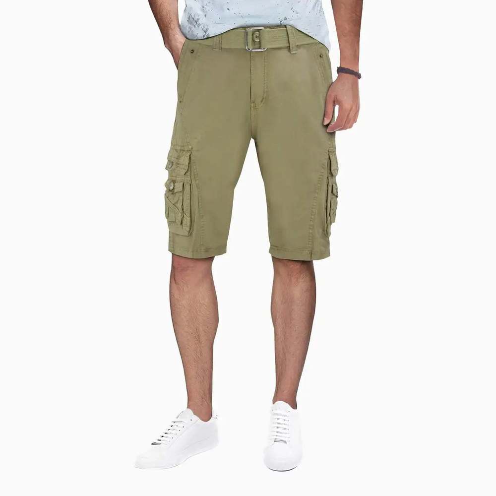 Men's Belted Cargo Shorts With Snap Detail (Brand New)